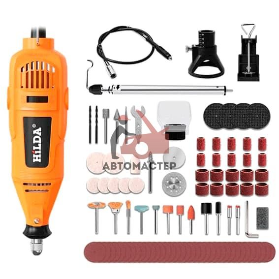 Шлифмашинка электрическая мини с насадками "HILDA" 220V, 280W, 5000 об/мин