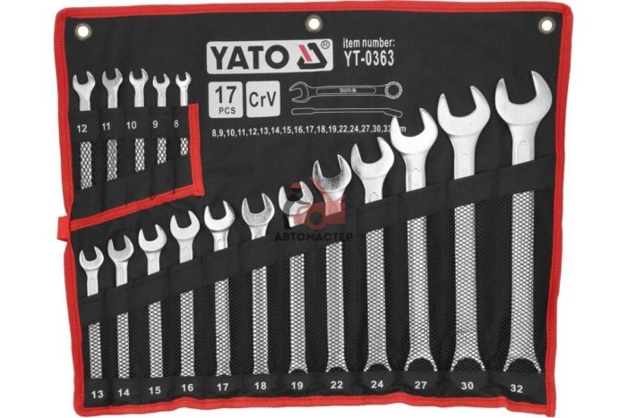 Набор ключей комб. YATO 17пр. 6-32мм сумка