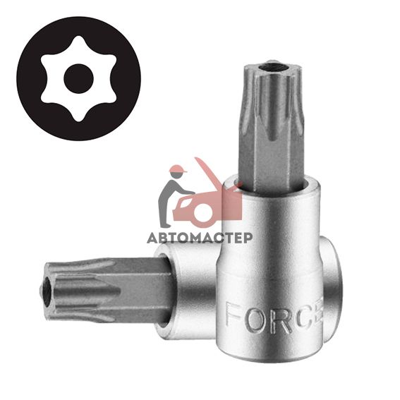 Вставка-пресс 1/4 torx (6 лучей) с отв. L32мм Т 8H FORCE