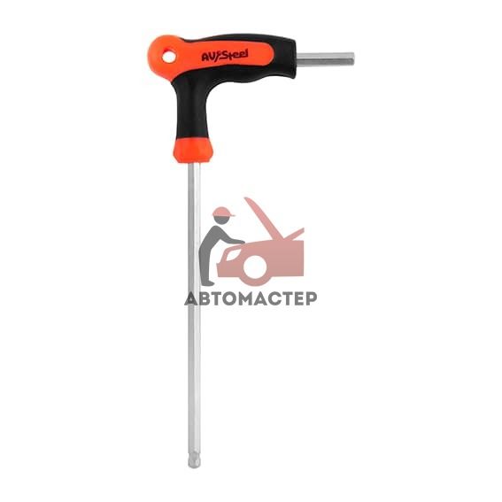 Шестигранник Г-обр. с пластиковой ручкой AV-STEEL 8мм L 270мм.