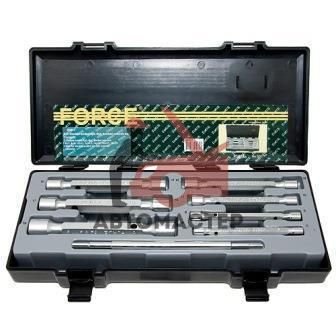 Набор ключей торцевых FORCE 8пр (трубчатые) с воротком 6-19мм