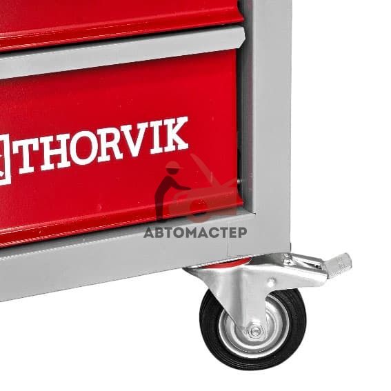 Тумба инстр. 6 выдвиж. секций THORVIK (серая с красными ящиками)