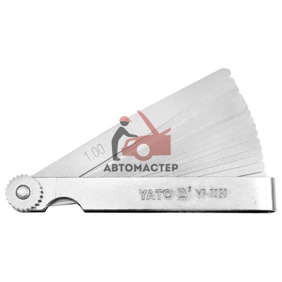 Щупы для регул-ки клапанов YATO 0,02-1,0мм 17пр
