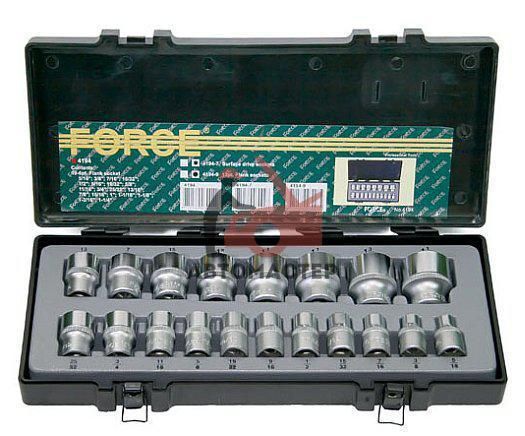 Набор головок дюйм 1/2 6гр FORCE 19пр 5/16*1-1/4