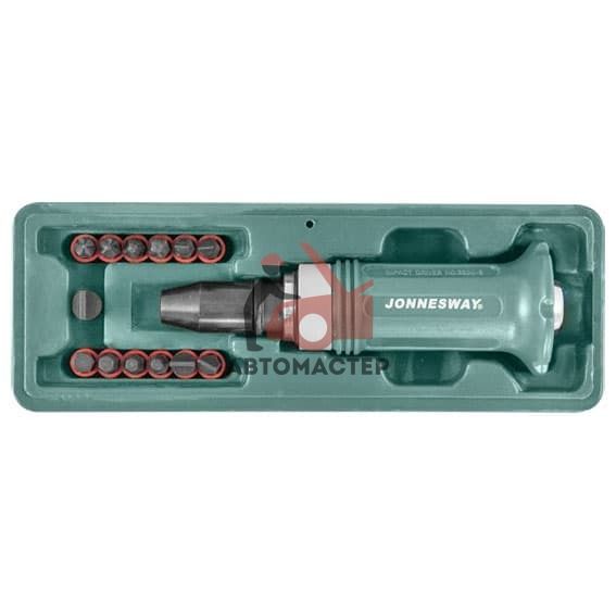 Ударная отвертка JONNESWAY (SL 5,6,8,10,12мм PH# 1,2,3,4 Hex 4,5,6,8,) 14пр.