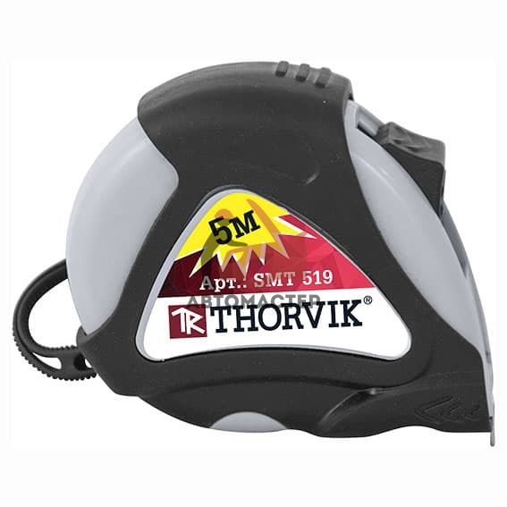 Рулетка THORVIK в обрезиненном корпусе, 5 м.