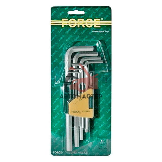 Набор шестигр. Г-обр. средних с шаром FORCE 9пр.
