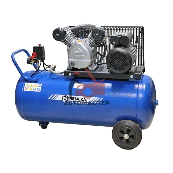 Компрессор REMEZA ременной 100 л. 180-220V 360 л/мин 2,2 кВт 10 bar 2х цил.