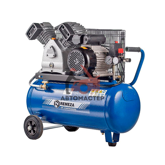Компрессор REMEZA ременной  50 л. 380V 420 л/мин 2,2 кВт 10 bar 2х цил.
