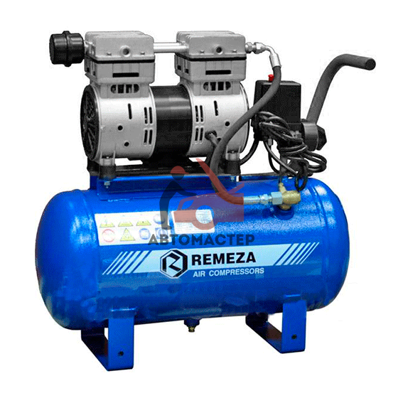Компрессор REMEZA безмасляный 50 л 220V 150 л/мин 1 кВт 8 bar 2х цил.