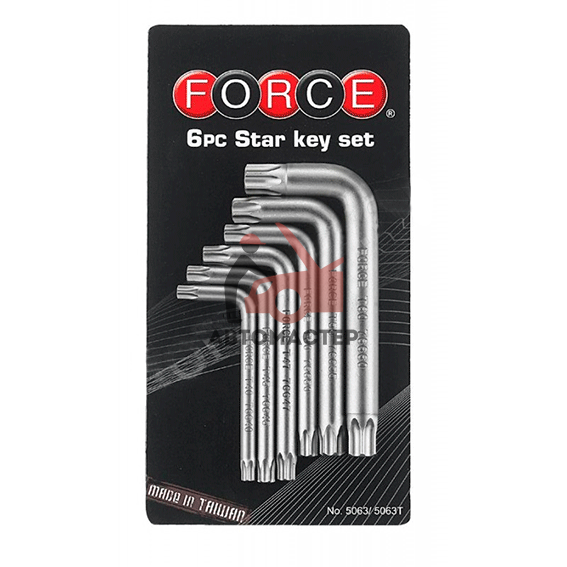 Набор torx (6 лучей) Г-обр FORCE 6пр Т40-Т60