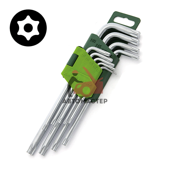 Набор torx (6 лучей) Г-обр ДЕЛО ТЕХНИКИ 9шт Т10-Т50 (средние)