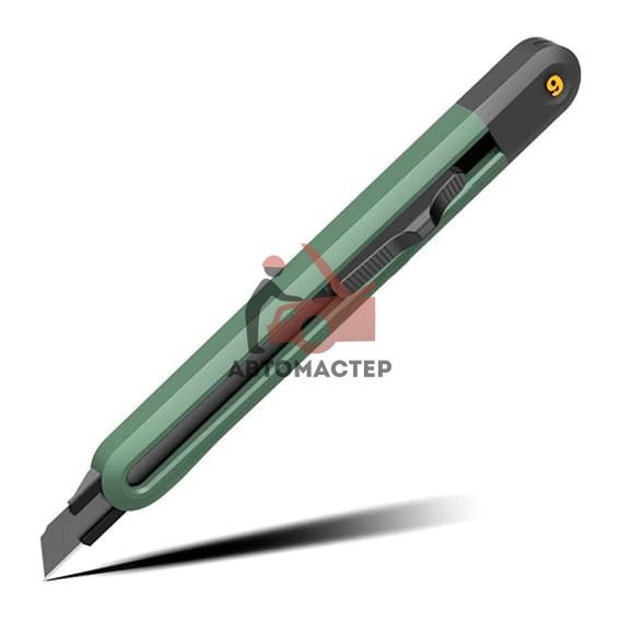 Нож канцелярский DELI Home Series green с ломким лезвием 9 мм. (зеленый)