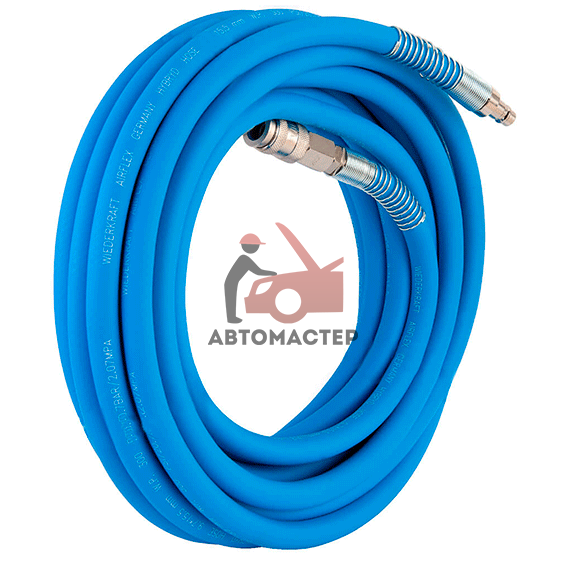Шланг в бухте WIEDERKRAFT AIRFLEX 9,7*15,5мм L 15м синий с б/с штуцерами