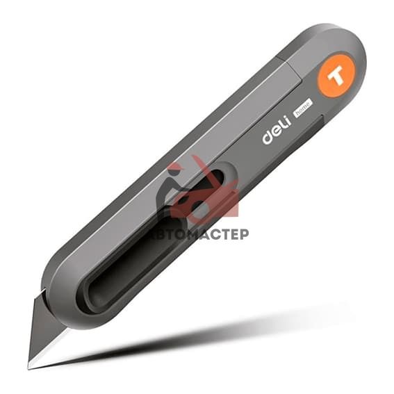 Нож канцелярский DELI home series gray с Т-образным лезвием (серый)