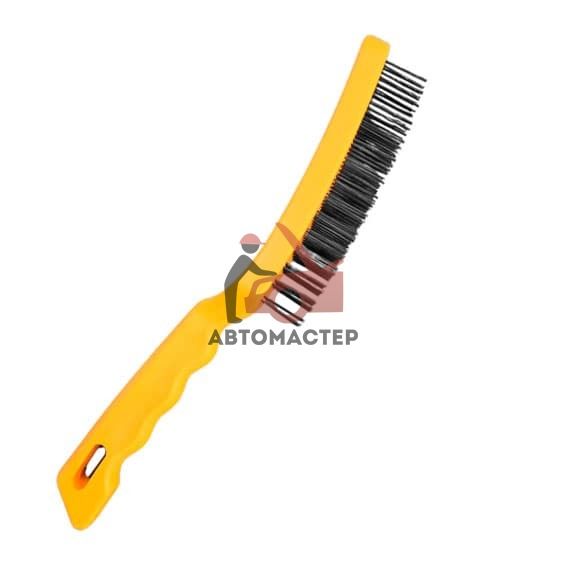Щетка по металлу 6-рядная АВТОМАСТЕР желтая (12 шт. в пачке)