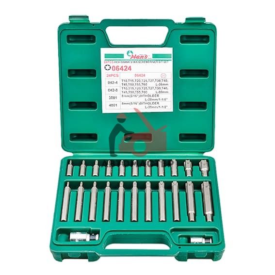 Набор вставок HANS 24пр torx (6 лучей) Т10-Т60