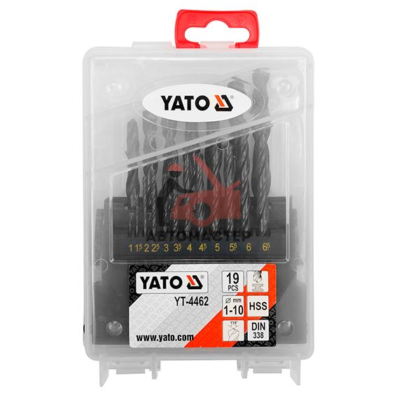 Набор сверл по металлу YATO 19пр D 1-10мм
