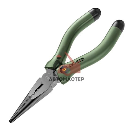 Тонкогубцы DELI Home Series green L160мм