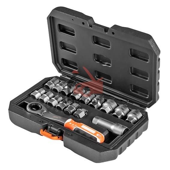 Набор головок сквозных с трещоткой AFFIX 19пр. 10-24mm