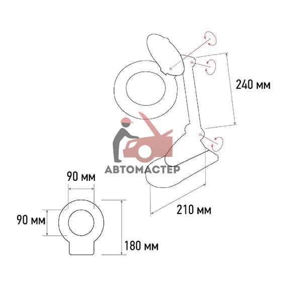 Лупа настольная 3D+12D REXANT с подсветкой белая