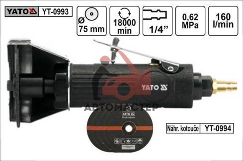Пневмо болгарка YATO D 75мм прямая