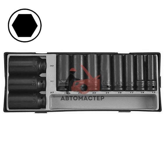 Набор ударных головок высоких 1/2  FORCE 11пр. L85mm