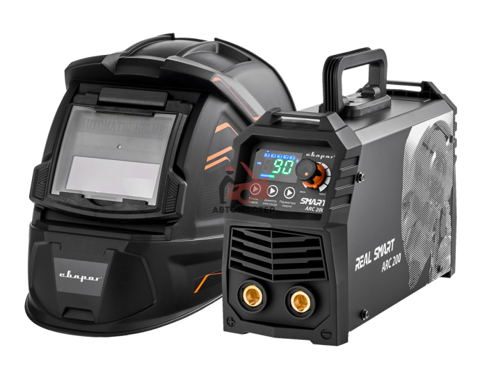 Сварочный инвертор MMA 220V СВАРОГ REAL SMART ARC 200 BLACK (Z28303) 20-200A (маска+краги)