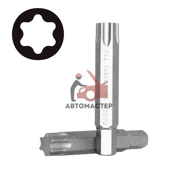Вставка torx (6 лучей) L75мм Т70 FORCE 10мм