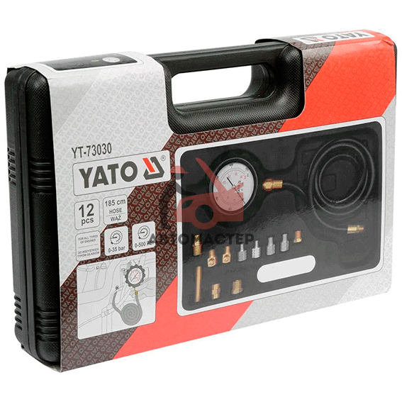 Тестер давления масла YATO 12 пр 0-35 bar (0-500 PSI)