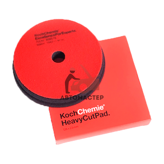 Губка полировальная Koch Chemie Heavy Cut Pad, красная ? 126 x 23 мм.