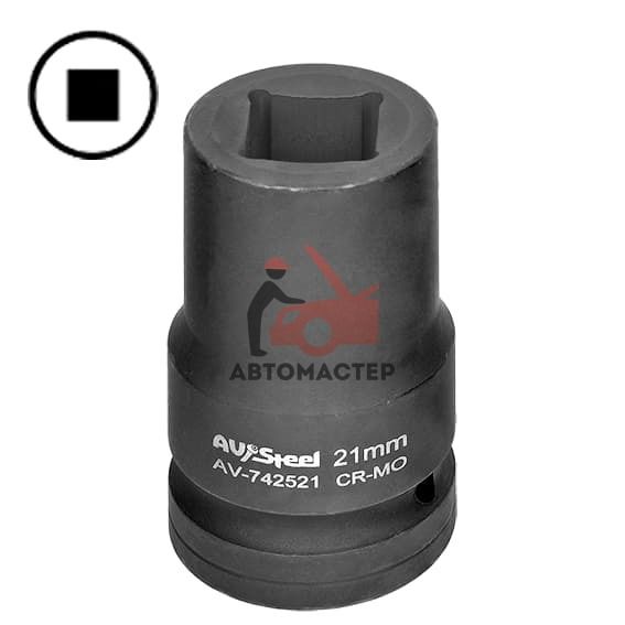 Ударная головка для футорки 1" 4гр. 21мм. AV-Steel