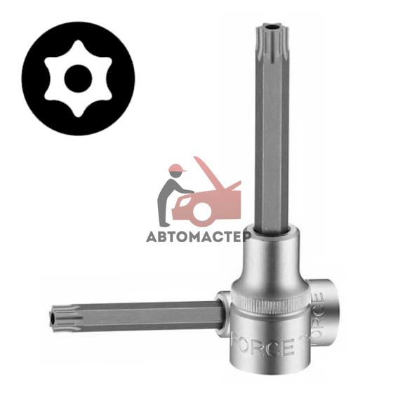 Вставка-пресс 1/2 torx (6 лучей) с отв. L100мм Т40H FORCE