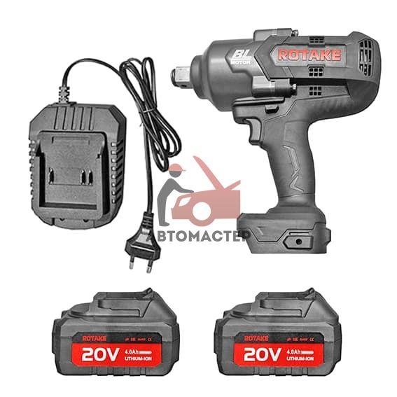 Гайковерт аккумуляторный 3/4 ROTAKE, 20 V, 4Ah, 1700 Nm.
