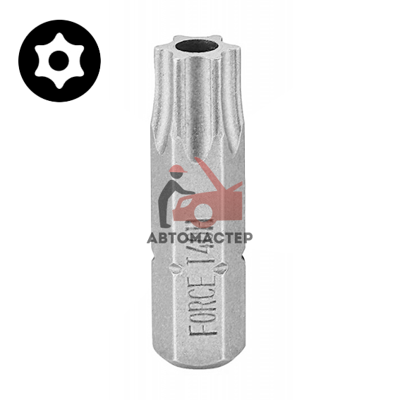 Вставка 1/4 (6,3мм) torx c отв. Т10H FORCE L30мм (для 8148)