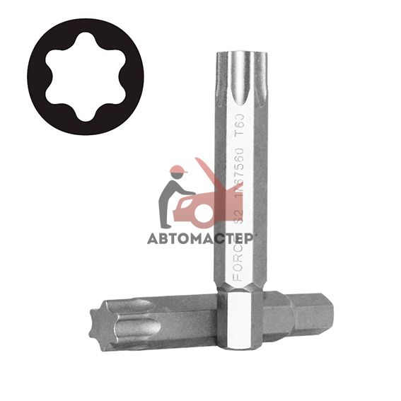 Вставка torx (6 лучей) L75мм Т60 FORCE 10мм