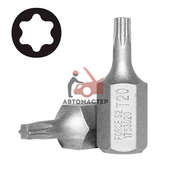 Вставка torx (6 лучей) L30мм Т20 FORCE 10мм