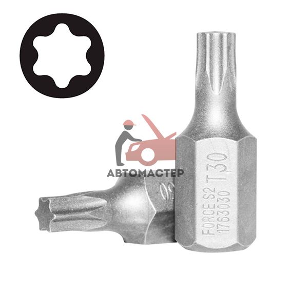 Вставка torx (6 лучей) L30мм Т30 FORCE 10мм