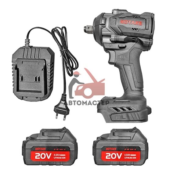 Гайковерт аккумуляторный 1/2 ROTAKE, 20 V, 4Ah, 890 Nm.
