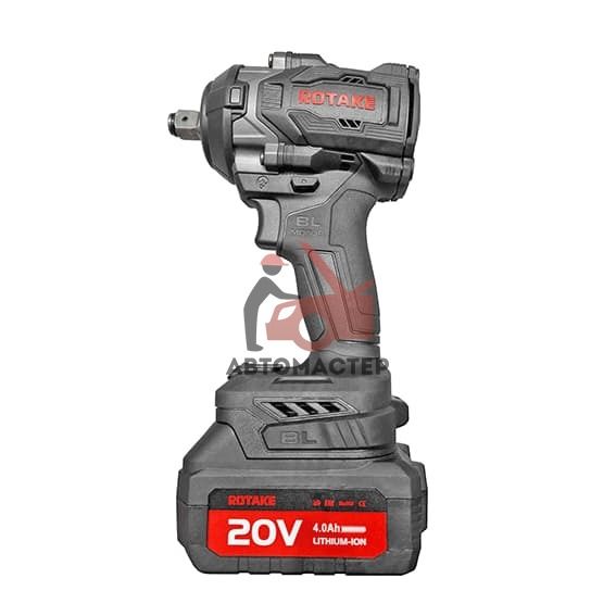 Гайковерт аккумуляторный 1/2 ROTAKE, 20 V, 4Ah, 890 Nm.