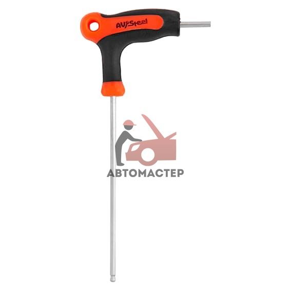 Шестигранник Г-обр. с пластиковой ручкой AV-STEEL 4мм L 147мм.