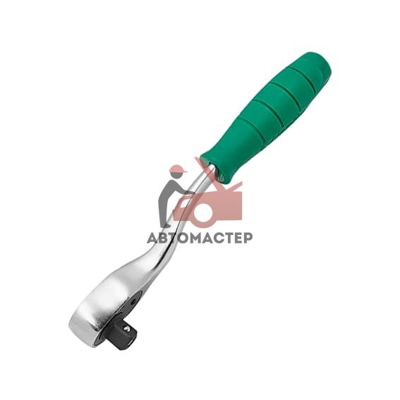 Трещотка 3/8 HANS 72 зуб. с изогнутой ручкой и пластиковой рукояткой