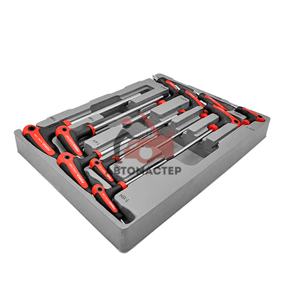 Набор отверток torx с отверстием (6 лучей) с Т-обр ручкой FORCE 10 пр T10H-T55H