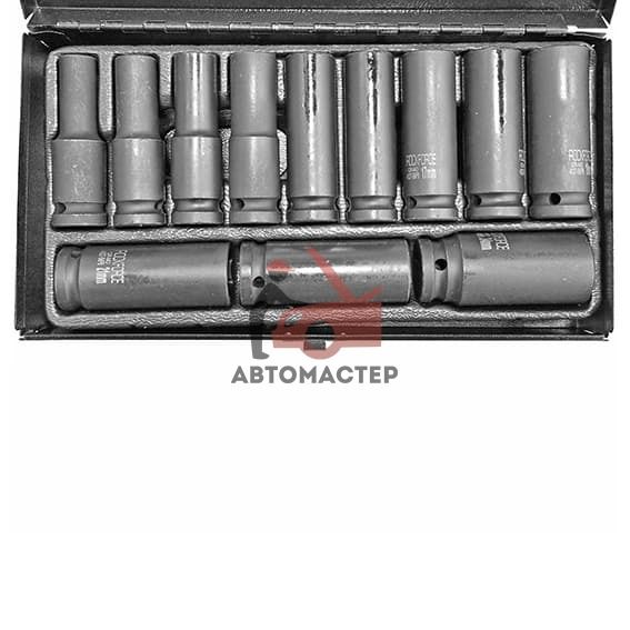 Набор ударных головок высоких 1/2 6гр ROCKFORCE 12пр. 10-24мм металл. кейс
