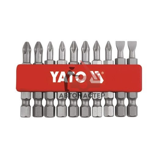 Набор вставок YATO 1/4 PH, PZ, SL 10пр