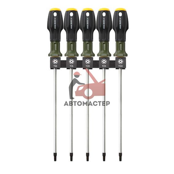 Набор отверток torx (6 лучей) с отверстием ДЕЛО ТЕХНИКИ 5пр T10-Т30 L250