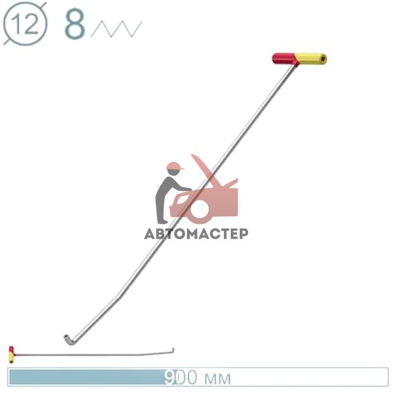 Крючок рихтовщика AV-TOOL (? 8 мм, L 900 мм, под сменные насадки М8первый загиб 10 градусов,второй )