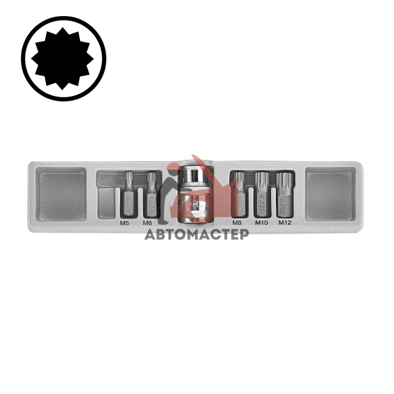 Набор вставок FORCE 6пр spline M6-M12 L30мм