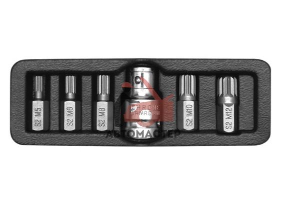 Набор вставок YATO 7пр spline M5-M12 L30мм