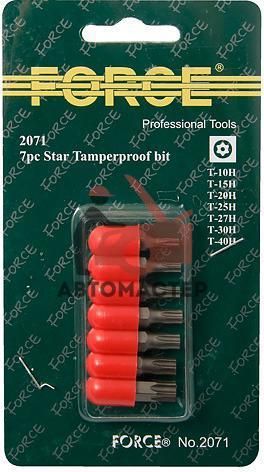 Набор вставок torx (6 лучей) с отверст. FORCE 5пр. Т10Н-Т40Н